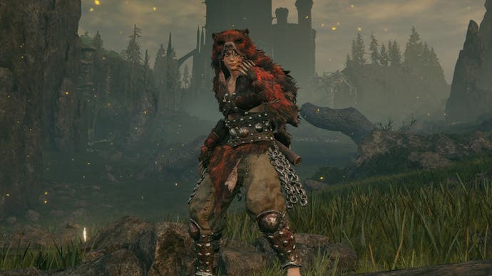 A warrior in Elden Ring Shadow of the Erdtree with the Red Bear Claw equipped.